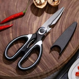 Kitchen Scissor,Meat Scissor Heavy Duty Cooking Scissors, Multi-Purpose Kitchen Shears with Cover for Poultry, Meat, Herb Cutting, Stainless Steel