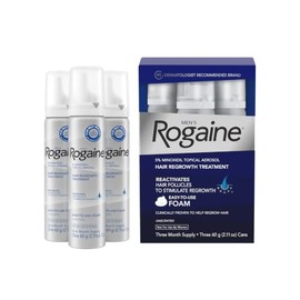 Men's Rogaine 5% Minoxidil Foam for Hair Loss and Hair Regrowth, Topical Treatment for Thinning Hair, 3-Month Supply