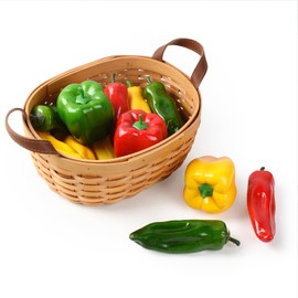 Luckforest Artificial Chili, 12 Pcs 3 Colors Mixed Fake Chili Simulation Pepper Set for Home Kitchen Table Decor Photography Props