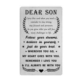 Best Son Wallet Card - Son Graduation Gifts from Mum Dad - Proud Son Card from Parents, I Love You Son, Birthday Ideas