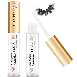 Clear Eyelash Glue Super Strong Hold Eyelash Adhesive Waterproof Eyelash Glue Sensitive Eyes Lash Glue for False Lashes 0.18 oz