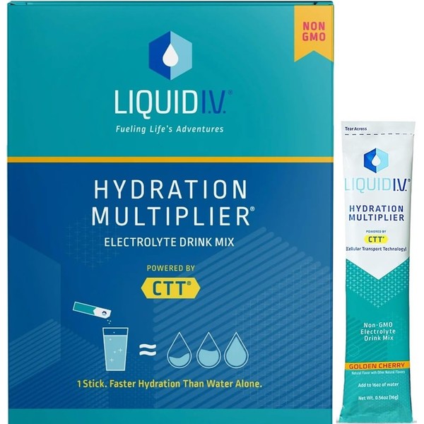 Liquid i.v. Hydration multiplier electrolyte drink mix Golden Cherry 30 packets