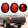 AMOPACORP 1 Pair 4 inch Round 24-LED Red Brake Stop