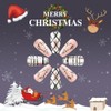 24 Pcs Christmas Press on Nails Short Coffin Square -