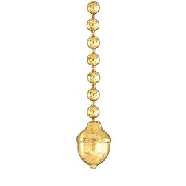 B&P Lamp® Antique Style Acorn Pull Chain, Unfinised Brass