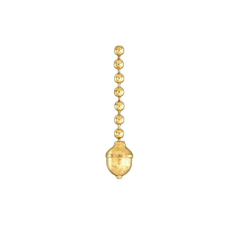 B&P Lamp® Antique Style Acorn Pull Chain, Unfinised Brass