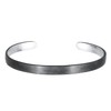 Kuzzoi Buddha Men's Silver Bangle Open, Handmade from Solid 925