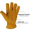 OZERO Winter Thermal Leather Work Gloves with Thick Imitation Lambswool