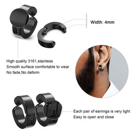 Weyeena Weyeena10 Pairs Magnetic Stud Earrings for Men Stainless Steel Magnetic Earrings, Non-Piercing Cross Dangle Hoop Earrings Unisex Gauges Clip on Earring CZ Magnet Earring Set