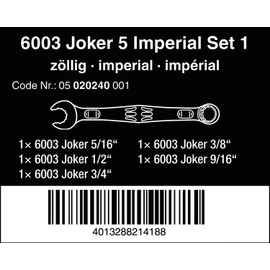 Wera - 05020228001 Combination Spanner Set, 6003 Joker 4 Set 1, 4 Pieces