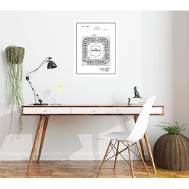 The Landlord's Game Board Patent Print Black Ink on White with Border (16" x 20") M14389