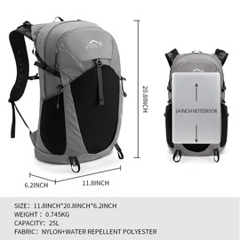 IX INOXTO Hiking Hydration Backpack with 3l Water Bladder for Women and Men 25L Water Backpack for Hiking, Cycling, Running, Climbing, Camping (Orange) (Grey)