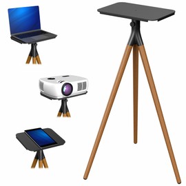 VIVO Easel Studio Projector Stand with Full Tray Articulation, Tripod Base, Dark Walnut, STAND-VP02D