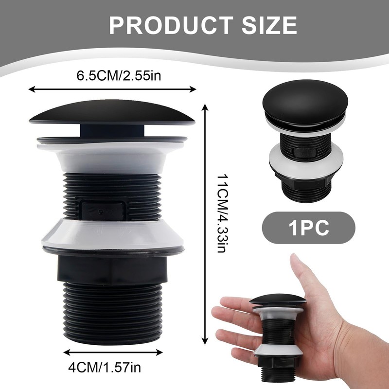 Pop-Up Universal Pop-Up Drain Fitting Without Overflow, Drain Fitting for