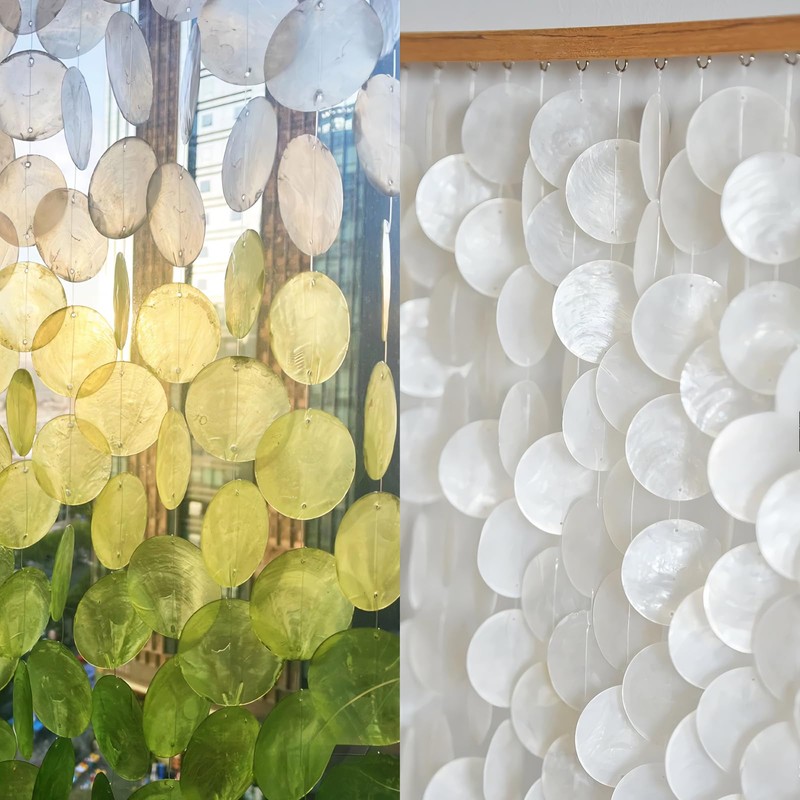 100PCS 2-in Round Shells Pieces with 2 Hole, Polished Round
