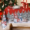 Softalker Christmas Tablecloth Rectangle 60x84 Inch, Winter Xmas Snowman Truck