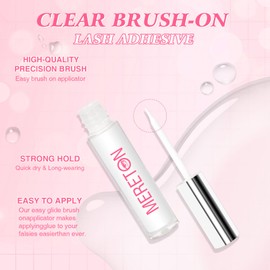 Eyelash Glue for False Eyelashes - 4 pcs Super Strong Hold Clear Waterproof Long-Lasting Strip Lash Glue Fast Drying Eyelash Adhesive 0.17oz Each (4 Pack) (Clear)