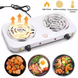 Electric Camping Double Burner Hot Plate Portable Heating Cooking Stove Dorm U