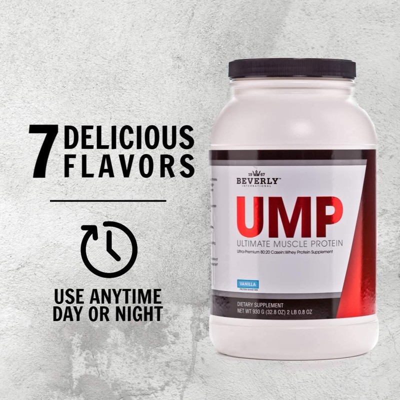 Beverly International UMP Protein Powder, Vanilla. Unique Whey-Casein Ratio Builds