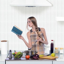 Decopus 3D Subway Tile Peel and Stick (Ceramic White Faux Tile 10pack 12x12 inch 2.4MM Thick) Backsplash for Kitchen, Bathroom, Car Camper, Wall Accents, Sticker Vinyl, Removable Skinnysplash