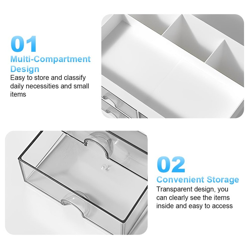 HAOTIAN-X Desk Organiser with 4 Drawers, Space Saving Desk Organiser
