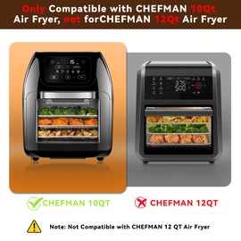 Air Fryer Accessories for CHEFMAN Multifunctional Digital Air Fryer 10 Qt, 2pack Basket Tray 100pcs Air Fryer Liners and 4pcs Black Non Stick Mat