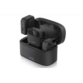 JHSNOEL Wireless Microphones 2TX + 1RX + Charging Case of Clear Sound 12Hours 395ft