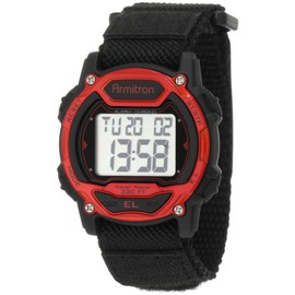 Armitron Sport Unisex 457004RED Silver-Tone and Red Accented Chronograph Digital Watch