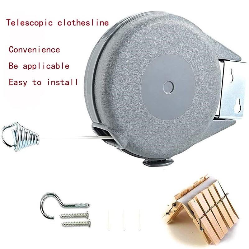 WDOPEN Retractable Clothesline-Portable Heavy-Duty Indoor and Outdoor Clothesline PVC Clothesline,