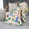 Kids Christmas Cute Dinosaur Print Blanket Throw 60"x50", Cozy Lightweight
