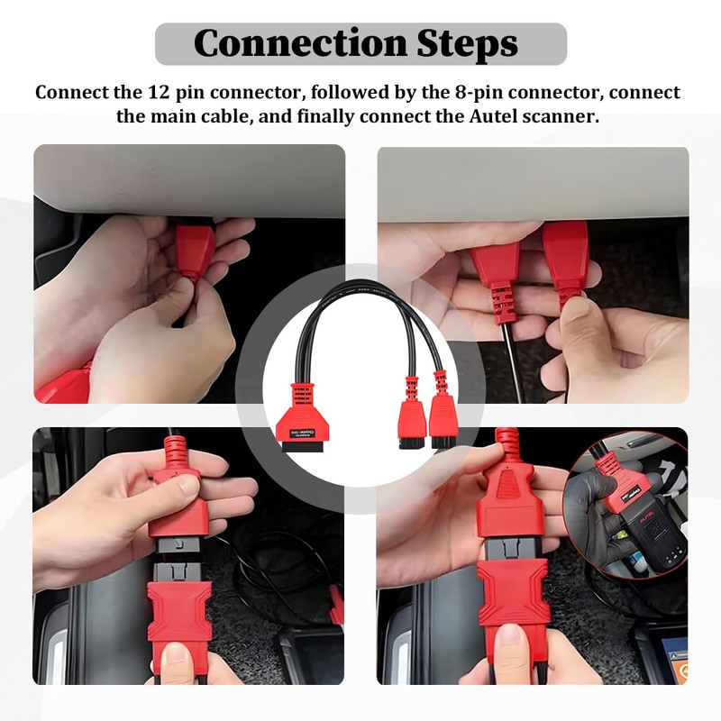 Car 12+8 Pin Connector to OBD2 Adapter, Security Bypass Cable