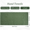 Jacquotha Soft Hand Towels 4 Pack, Green Checkered Face Towel
