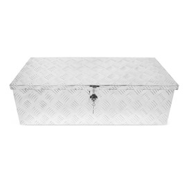 GarveeTech 30 Inch Aluminum Truck Tool Box, Diamond Plate Trailer Pickup Atv Truck Bed Storage Toolboxes w/Lock & 2 Keys, Rectangle, Silver