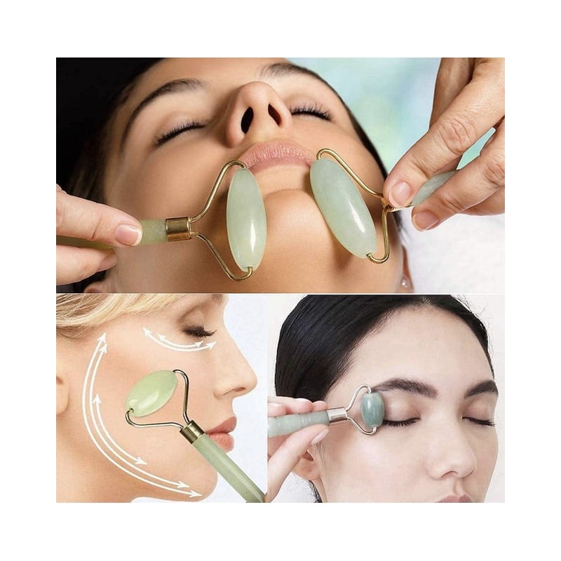 Rodillo de jade natural y juego de gua sha