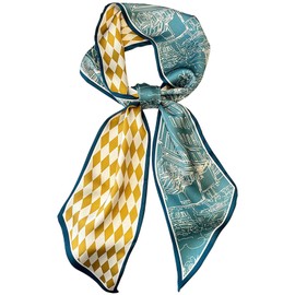 Dailyacc Hair Scarf for Women Fashion Silky Satin Headscarf Wrap Breathable Lightweight Neck Scarves For Handbag -1M