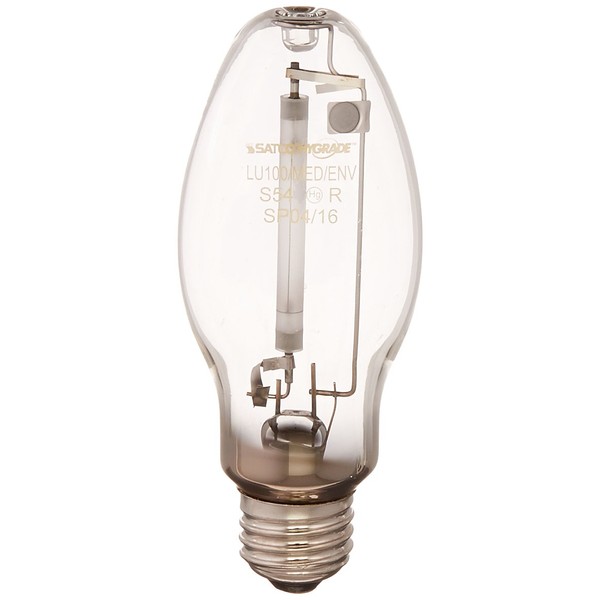 Satco S3128 2100K 100-Watt Clear Medium Base ED17 High Pressure Sodium Lamp