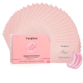 32 pares de parches rosados para debajo de los ojos, mascarilla hidratante refrescante de color rosa para ojos hinchados y ojeras, almohadilla de...  