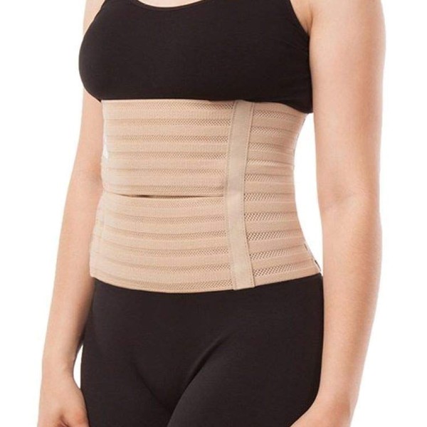 Gabrialla AB-309(W) Breathable Abdominal Support Binder 9" Wide With Two Adjustable Front Pulls, Beige, Large
