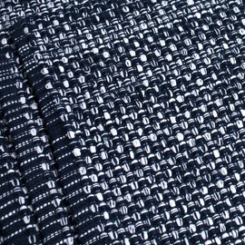 Sweet Home Collection 100% Cotton Placemats for Dining Room Rectangle Two Tone Woven Fabric 13" x 19" Soft Durable Table Mat Set, Set of 4, Navy