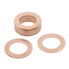 X AUTOHAUX M15 x 24mm x 1mm Copper Crush Washers Car Flat Sealing Plate Gaskets Rings 10pcs