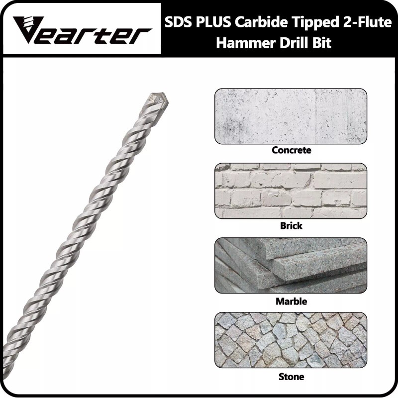 Vearter 7/8'' x 18'' SDS-Plus Rotary Hammer Drill Bit Carbide