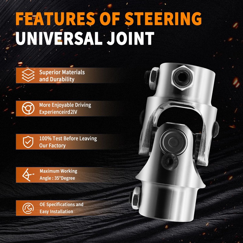 Ovabeyna 3/4"-20 Spline X 3/4" DD Chrome Steering Universal Joint