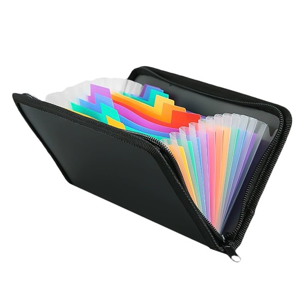 XNHIU Mini Accordian File Folder A6 Mini Rainbow Expanding File