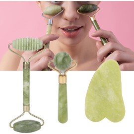 Rodillo Facial Gua Sha Masajeador 3 en 1 para Cuidado Piel Reduce Arrugas Ojeras Hinchazon Kit Belleza Antiarrugas Mujer
