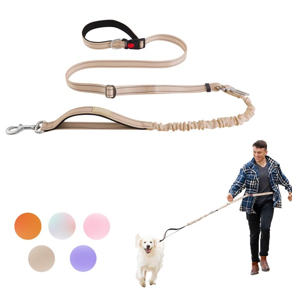 PUKAKO Hands Free Waist Leash for Dogs, Adjustable Heavy Duty