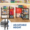 3-Tier Short L Shaped Metal Storage Rack with Height Adjustable