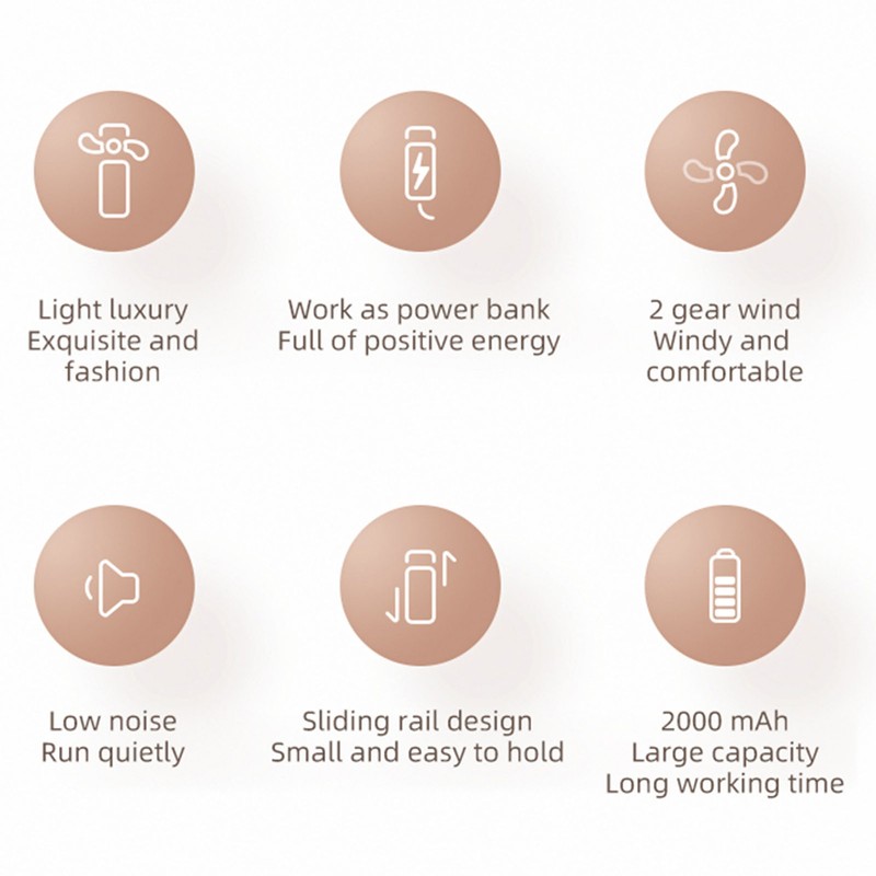 Portable Mini Electric Fan USB Rechargeable Handheld Cooling Fan for