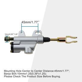 GOOFIT Motorcycle Rear Brake Hydraulic Master Cylinder for 50cc 70cc 90cc 110cc 125cc Chinese Dirt Bike ATV(Silver)
