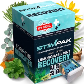 Shower Steamers | Recovery | XL 80g Post-Workout & Sinus Relief | Eucalyptus, Tea Tree, Turmeric, Arnica, Caffeine, Menthol | Maximum Strength Aromatherapy | Allergies, Cold & Flu | STiiMPAK (8 Pack)