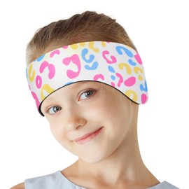 HeySplash Swimming Headband, Elastic Neoprene Swimming Earplugs Kids Ear Plugs Ear Band Swimmer Protection, EarGuard & Hair Guard for Kids Adult, Keep Water Out, Hold Earplugs in, M, Colorful Leopard